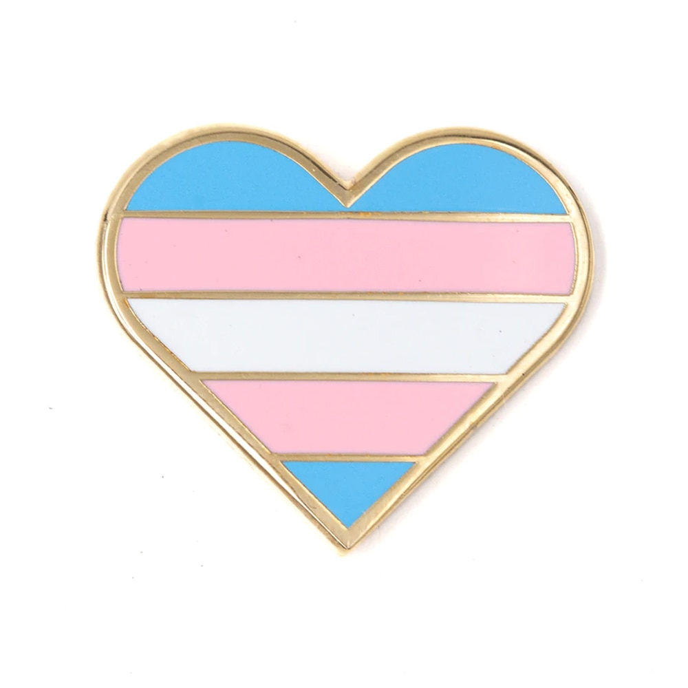 These Are Things, Enamel Pin, Trans Pride, Heart